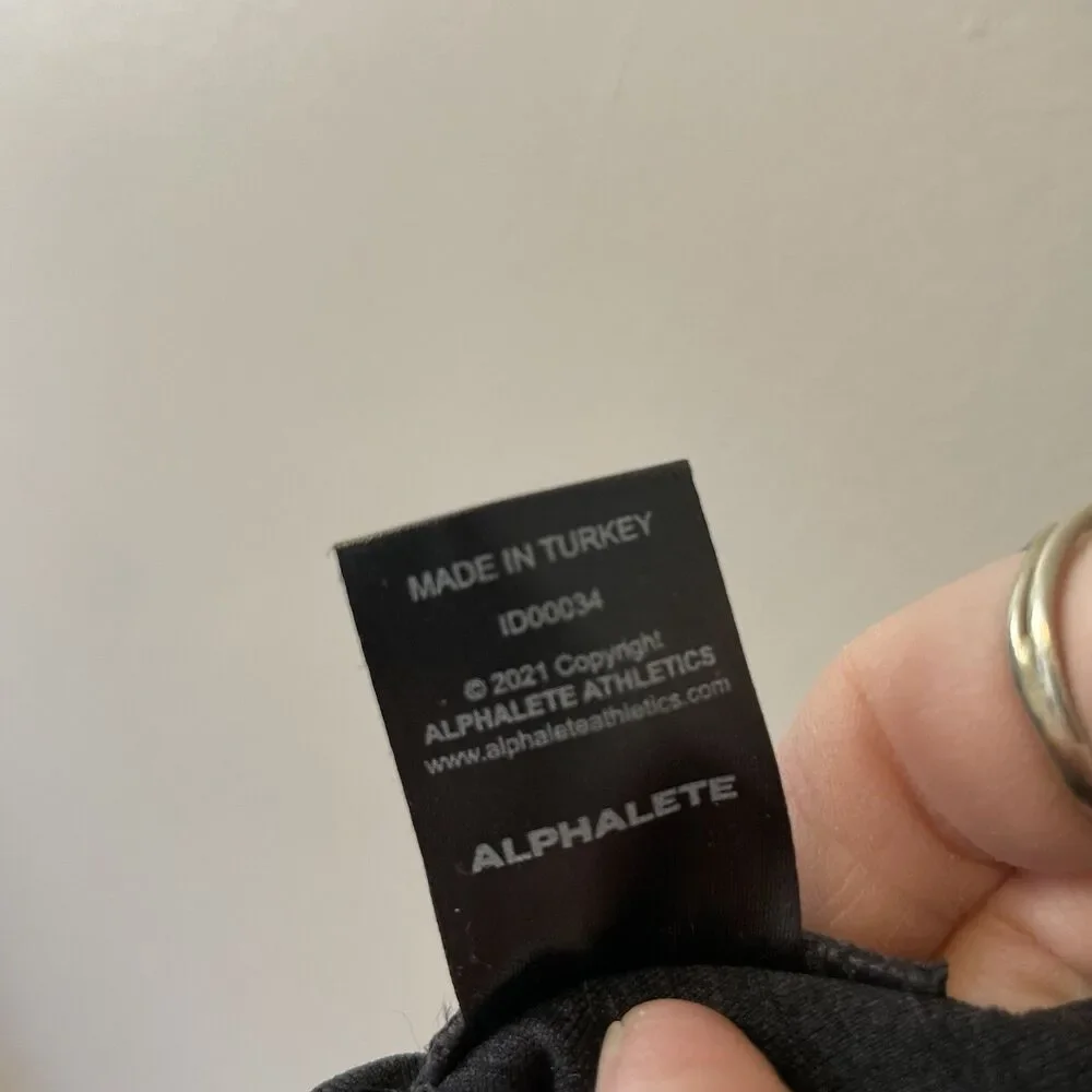 Alphalete Trinity Sports Bra Charcoal Grey Sz XL Running Workout